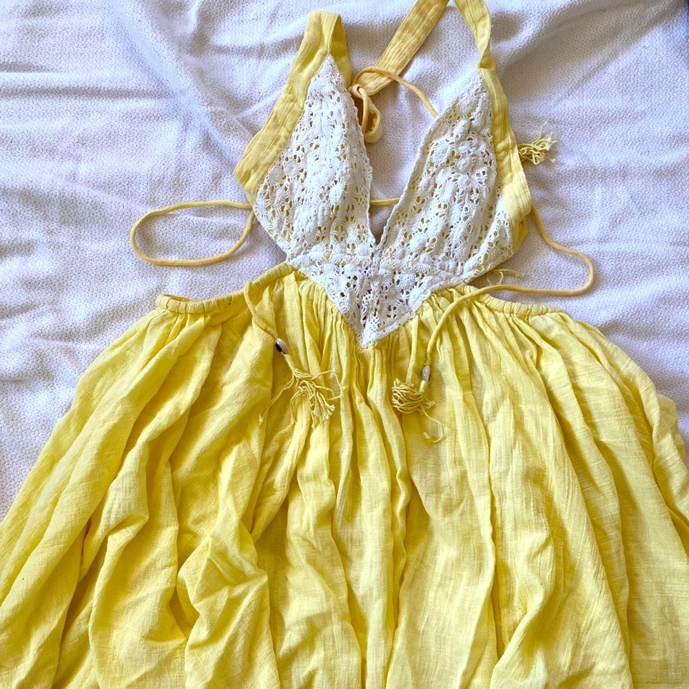 Flowy Yellow FreePeople Dress, Size S